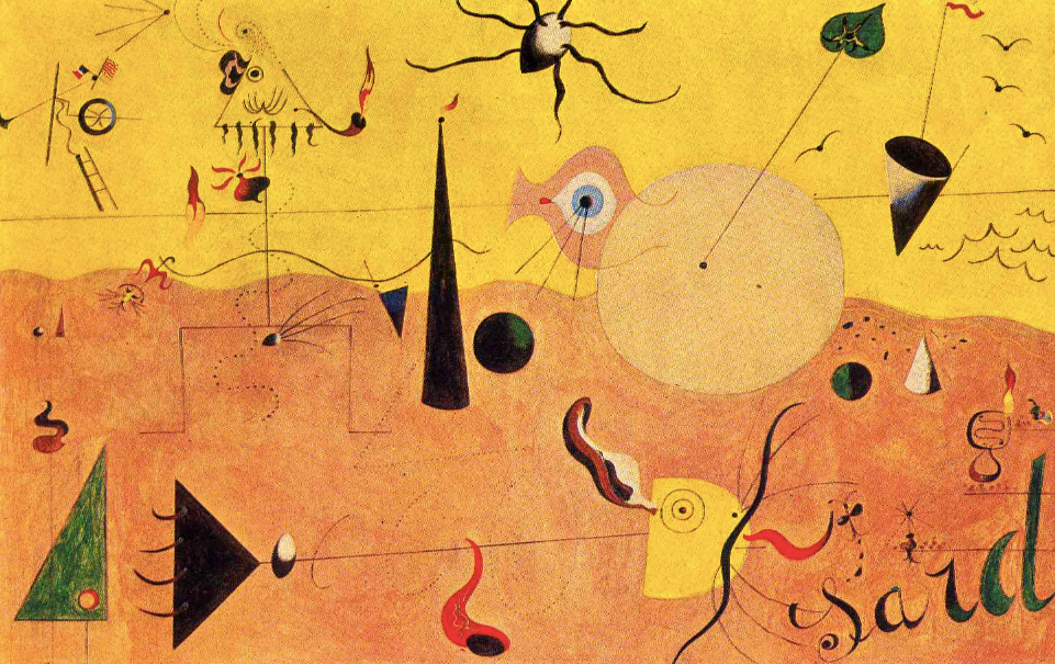 Pintura Paisagem Catalã: O caçador - Joan Miró (1923)