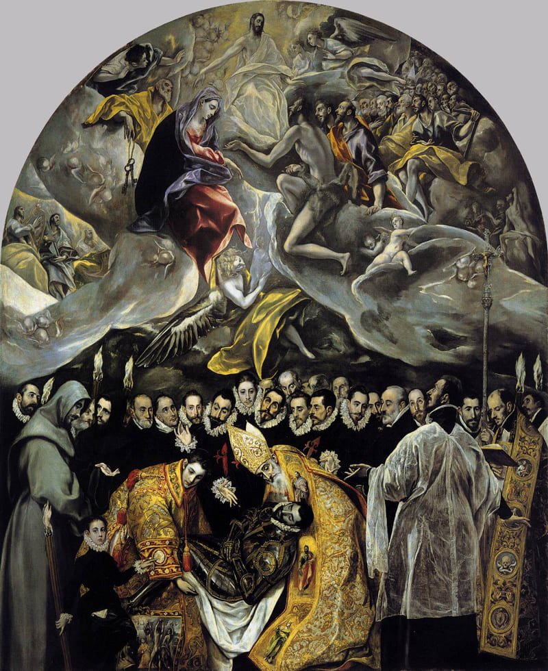 Quadro de arte renascentista: O Enterro do Conde de Orgaz, El Greco